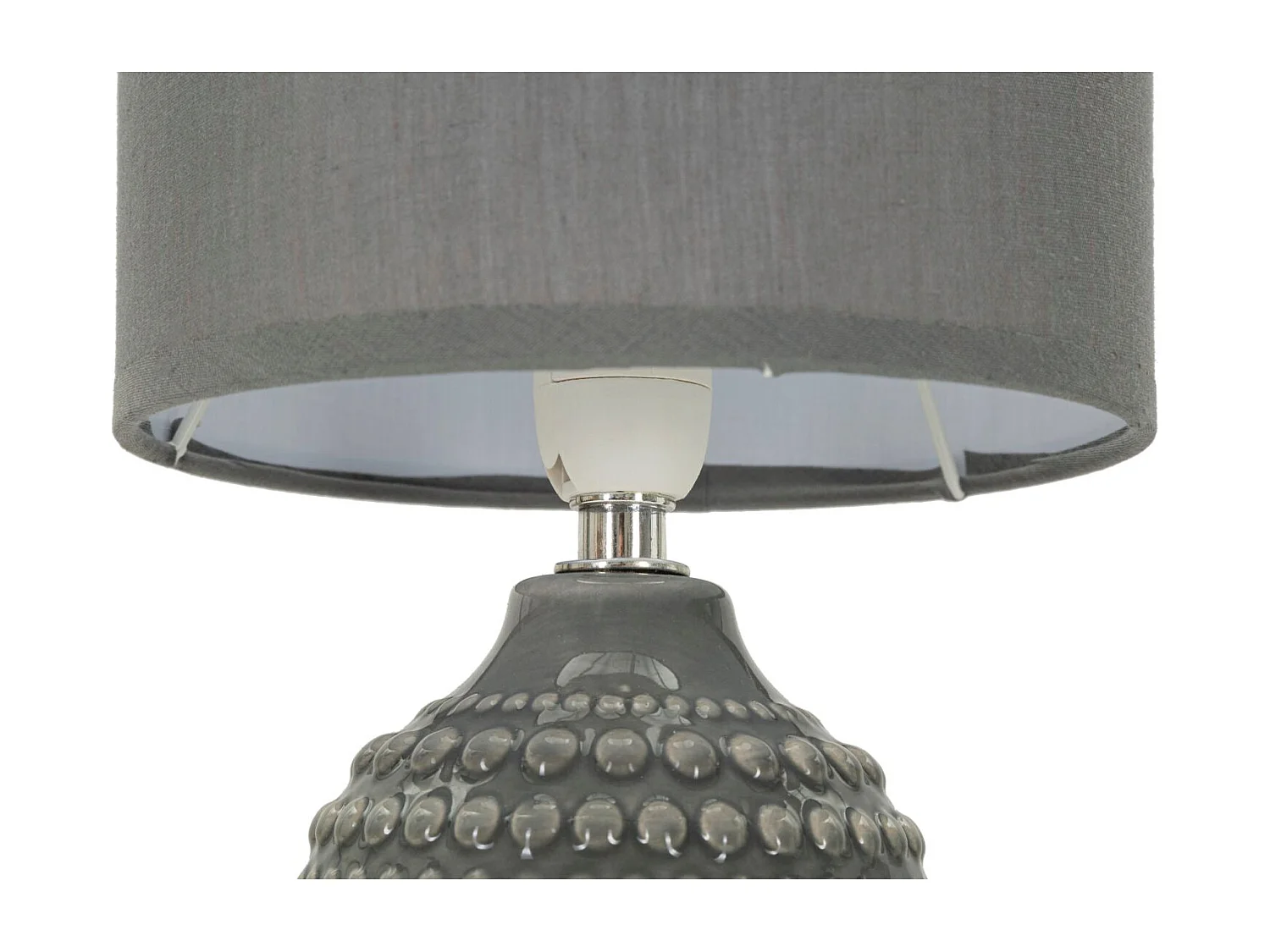 Lampe à Poser en Céramique "Points" 30cm Gris