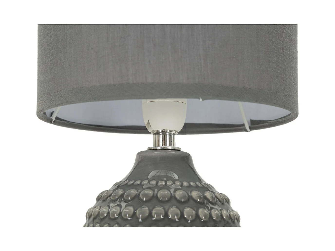 Lampada da comodino in ceramica grigia Ø cm 15x30,5