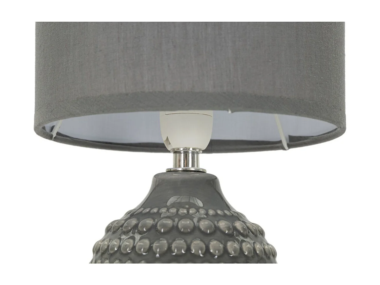 Lampada da comodino in ceramica grigia Ø cm 15x30,5