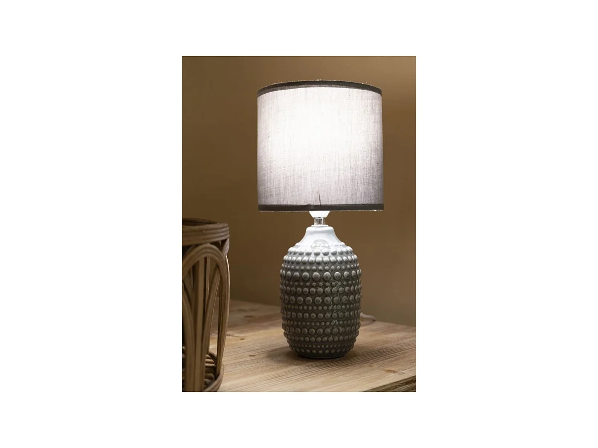 Lampada da comodino in ceramica grigia Ø cm 15x30,5