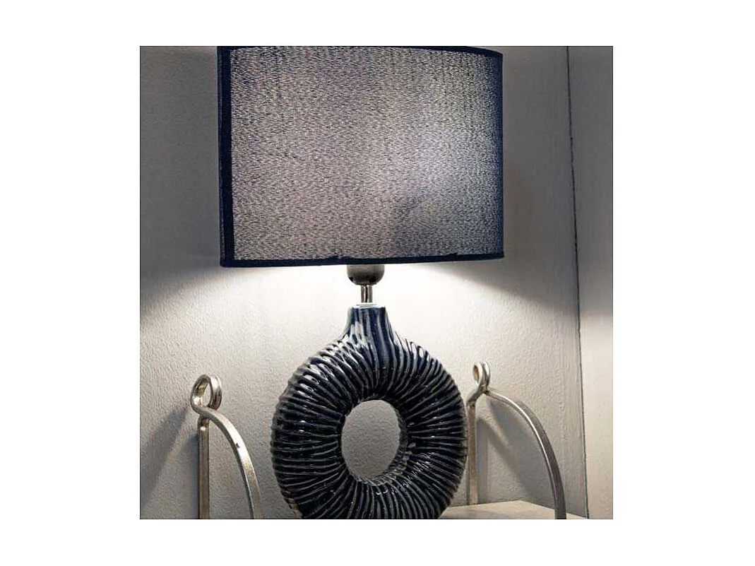 Lampe à Poser en Céramique "Seta" 43cm Bleu