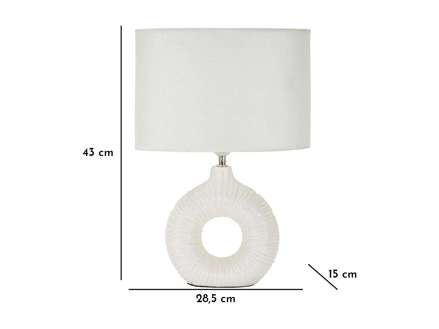 Lampe à Poser en Céramique "Seta" 43cm Blanc