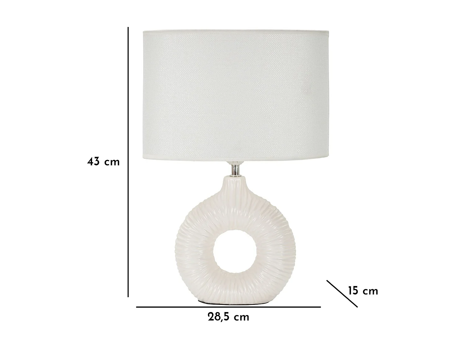 Lampe à Poser en Céramique "Seta" 43cm Blanc