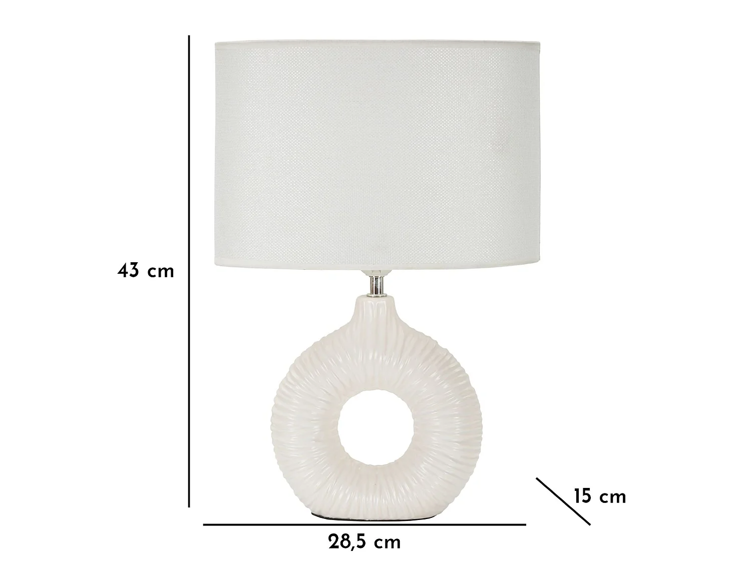 Lampe à Poser en Céramique "Seta" 43cm Blanc
