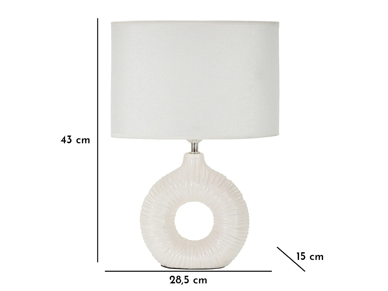 Lampe à Poser en Céramique "Seta" 43cm Blanc