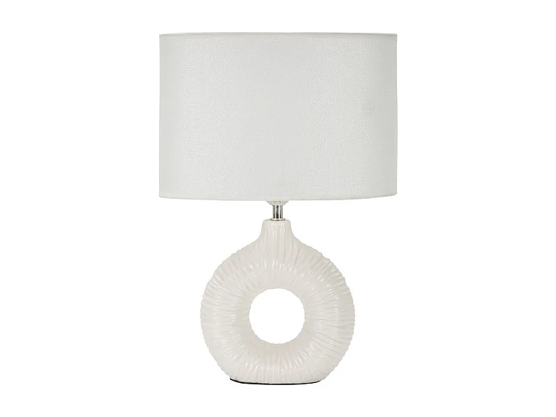 Lampada da tavolo in ceramica bianco cm 28,5x15x43
