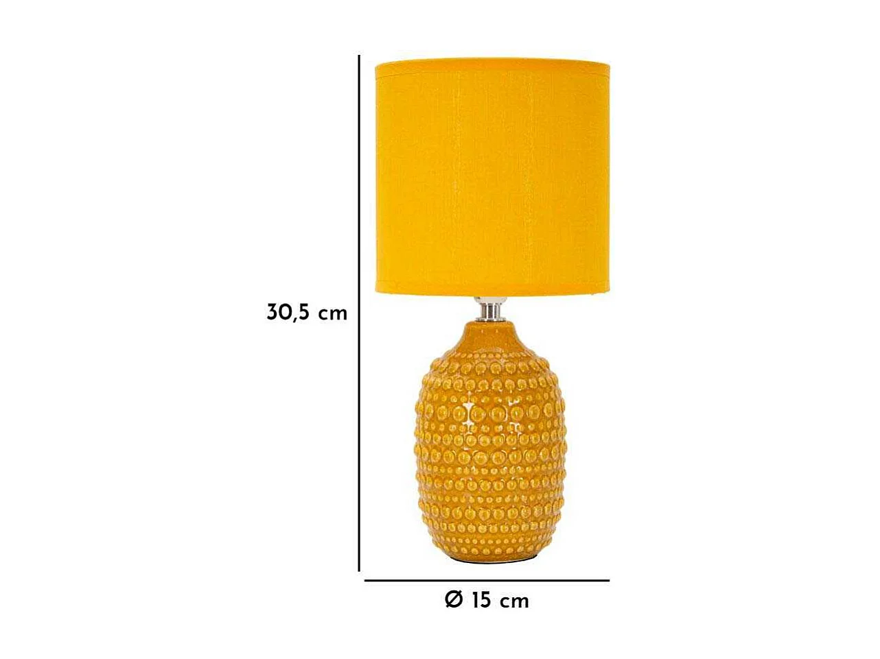 Lampe à Poser en Céramique "Points" 30cm Moutarde
