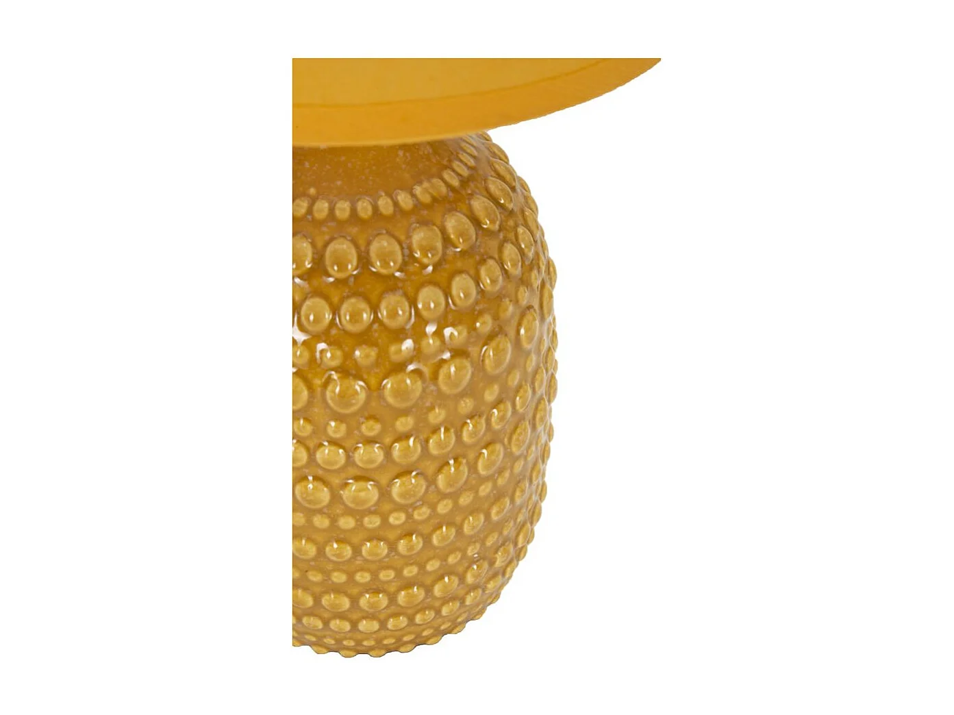 Lampada da comodino in ceramica gialla ocra Ø cm 15x30,5