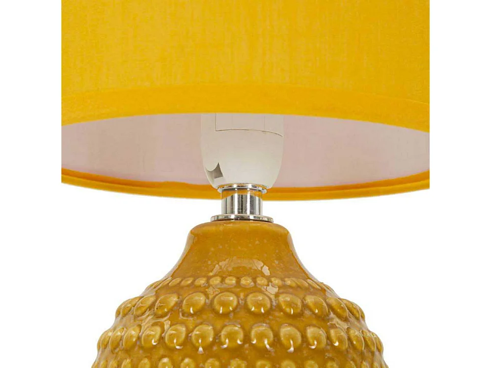 Lampada da comodino in ceramica gialla ocra Ø cm 15x30,5