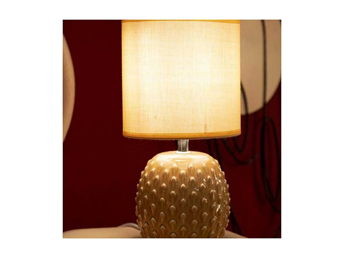 Lampe à Poser en Céramique "Pontus" 27cm Pêche