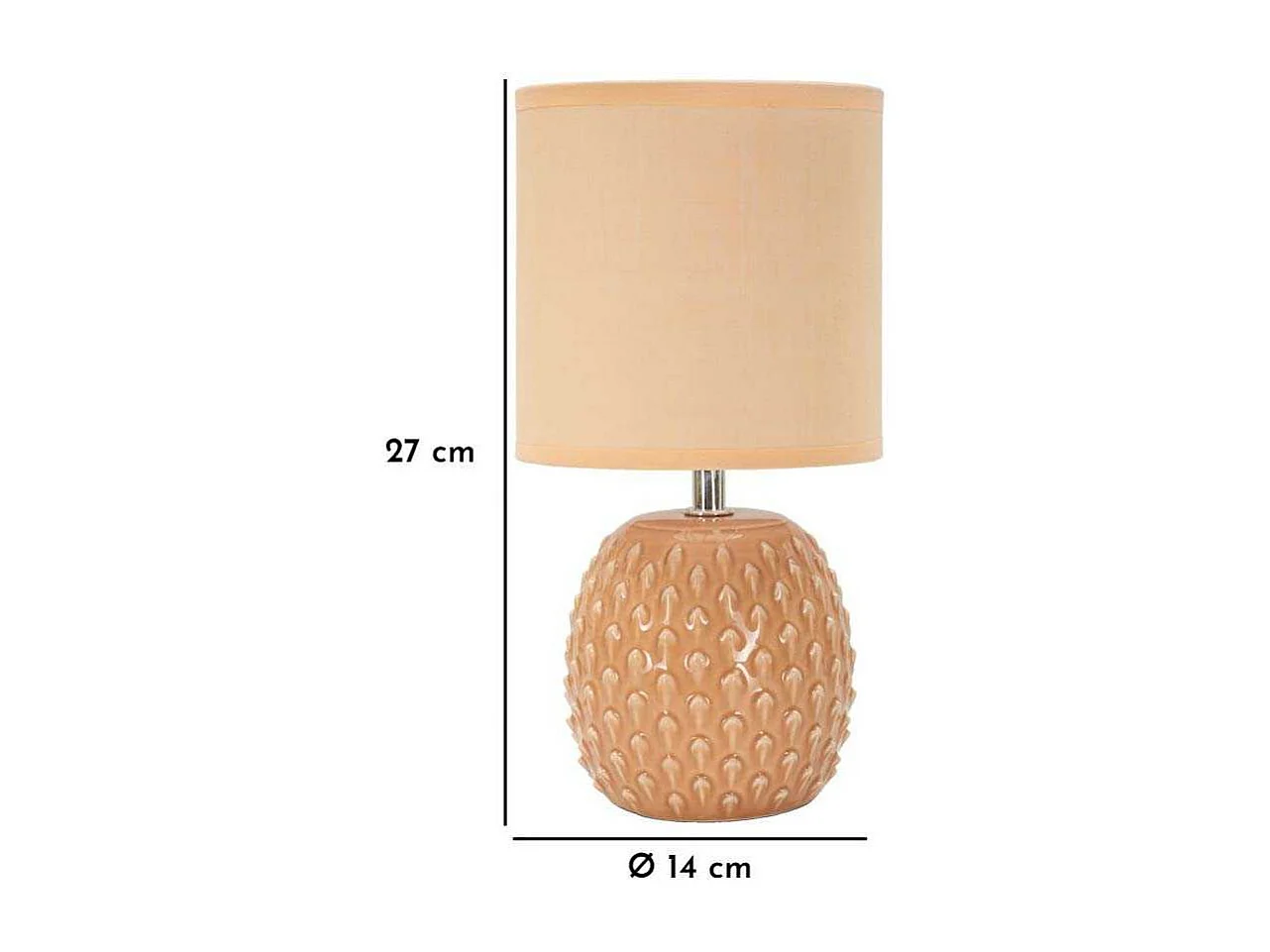 Lampe à Poser en Céramique "Pontus" 27cm Pêche