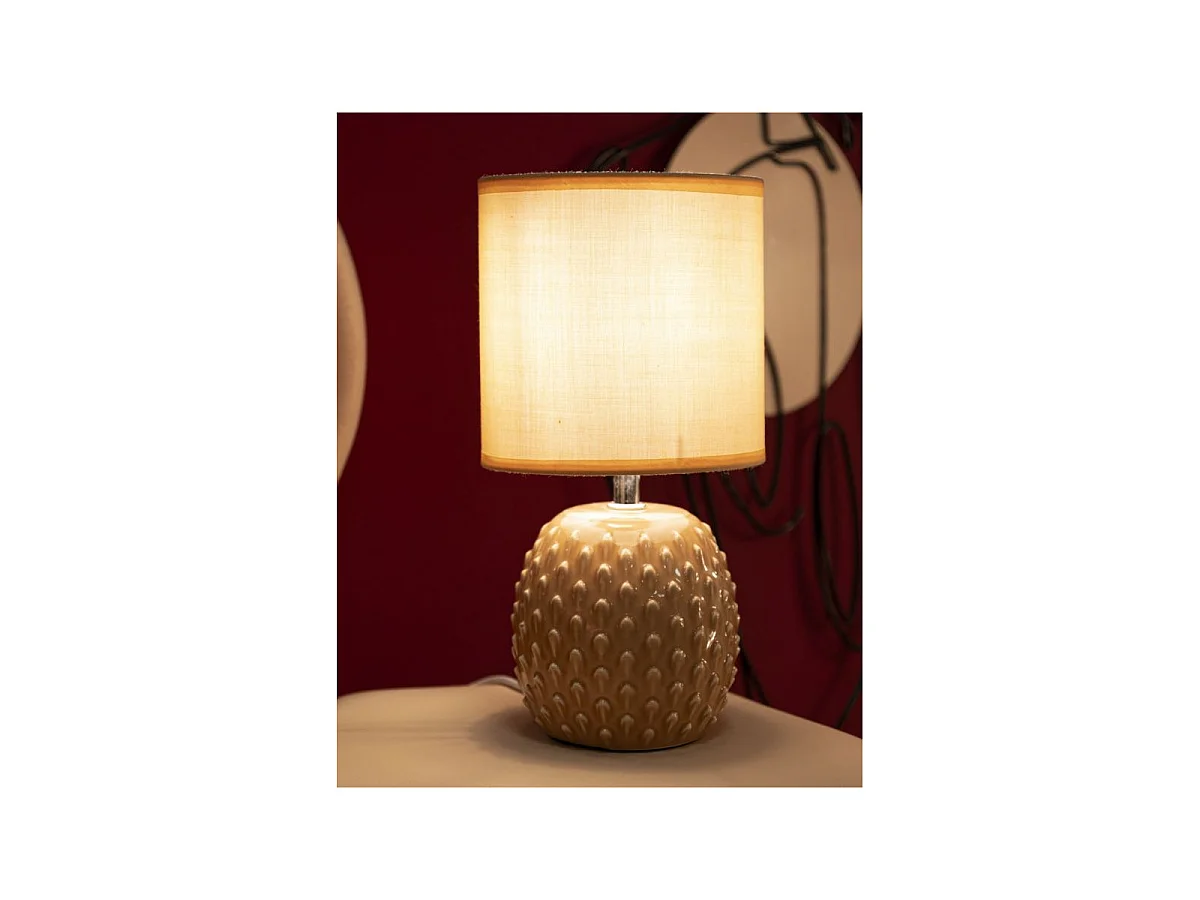 Lampe à Poser en Céramique "Pontus" 27cm Pêche