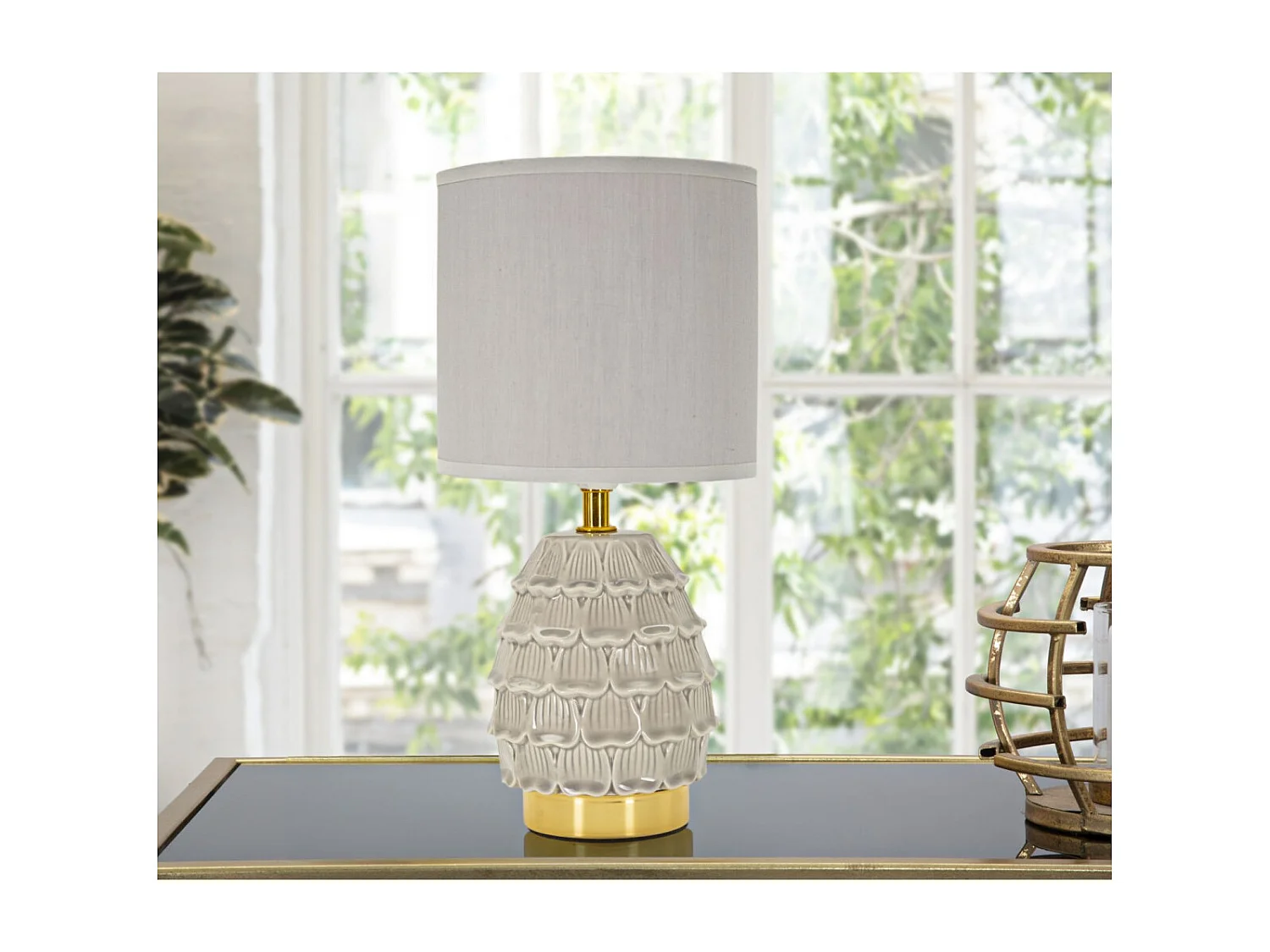 Lampe à Poser en Céramique "Pigny" 30cm Crème