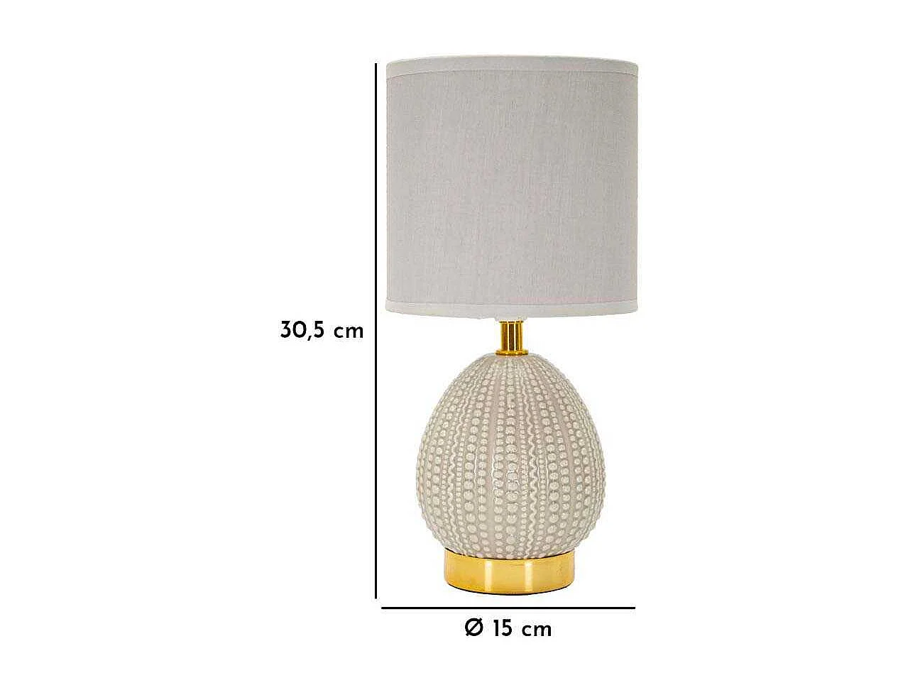 Lampe à Poser en Céramique "Flavi" 30cm Gris