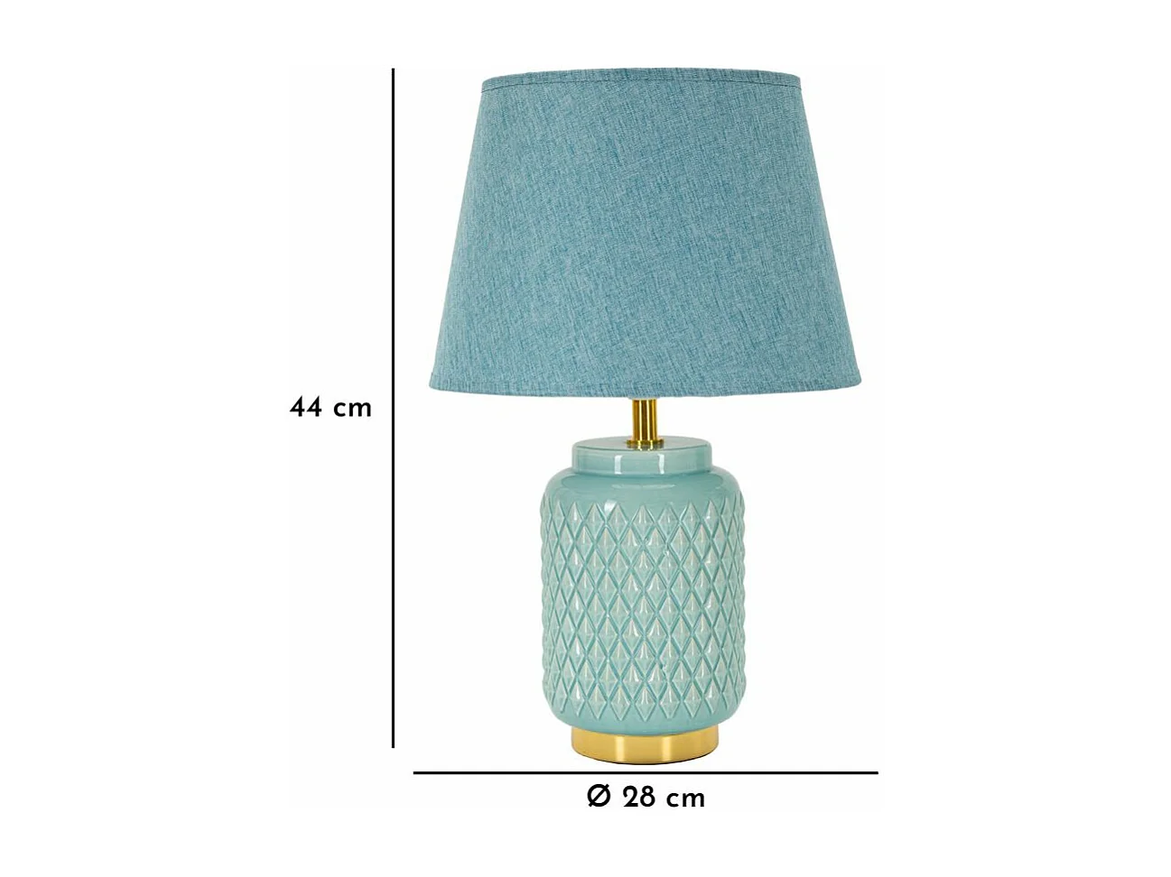 Lampe à Poser en Céramique "Square" 44cm Turquoise