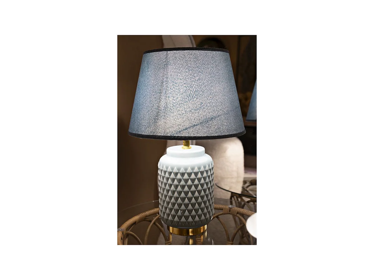 Tischlampe aus Keramik hellblau Ø 28x44 cm
