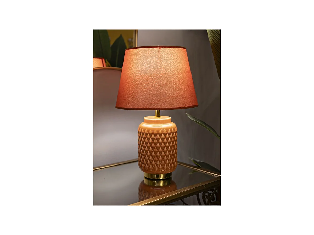 Lampe à Poser en Céramique "Square" 44cm Orange