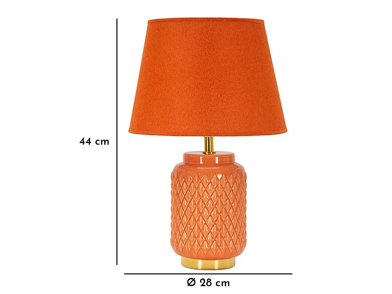 Lampe à Poser en Céramique "Square" 44cm Orange
