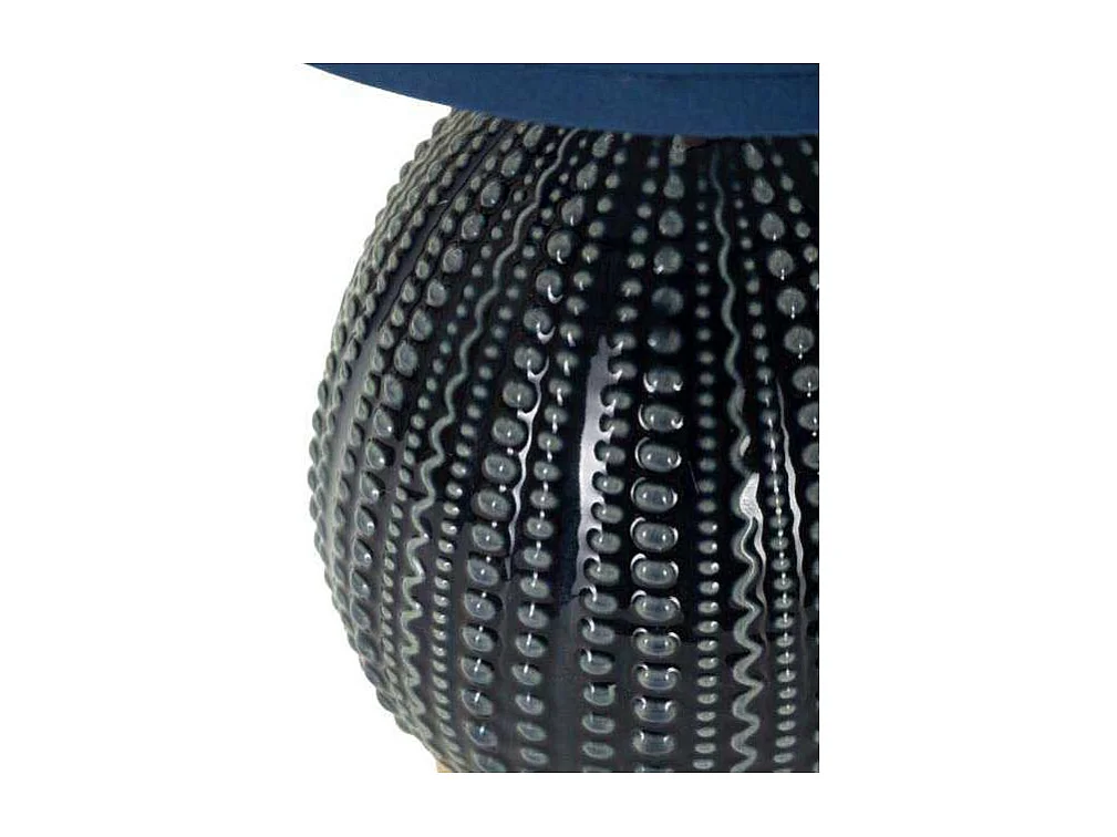 Lampada da comodino in ceramica blu Ø cm 15x30,5