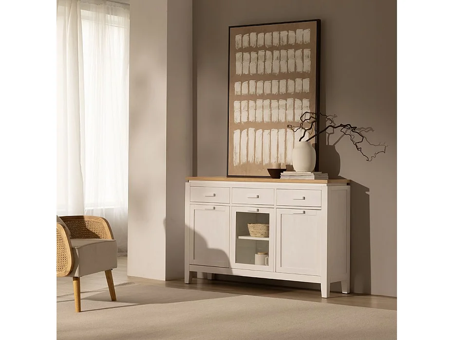 Buffet en bois massif naturel 130x85