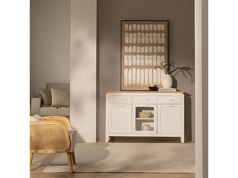 Buffet en bois massif naturel 130x85