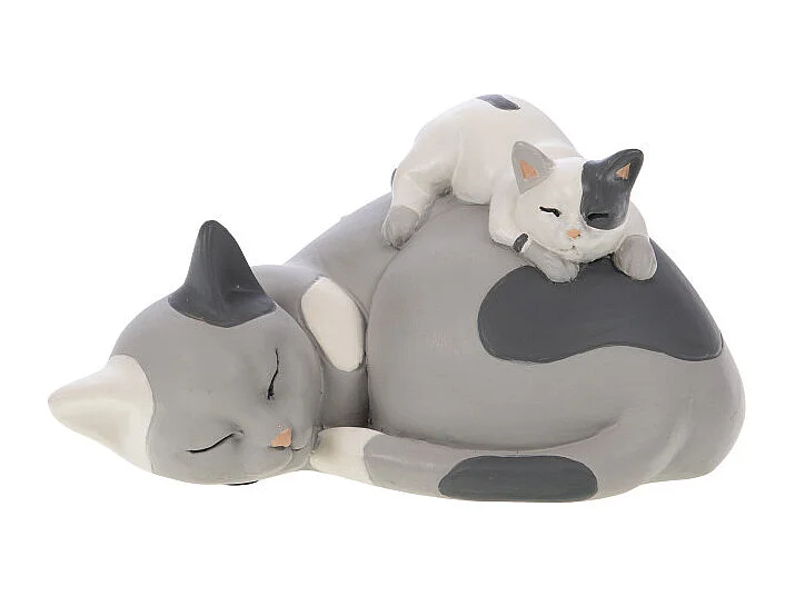 Chat maman et bébé dormeur