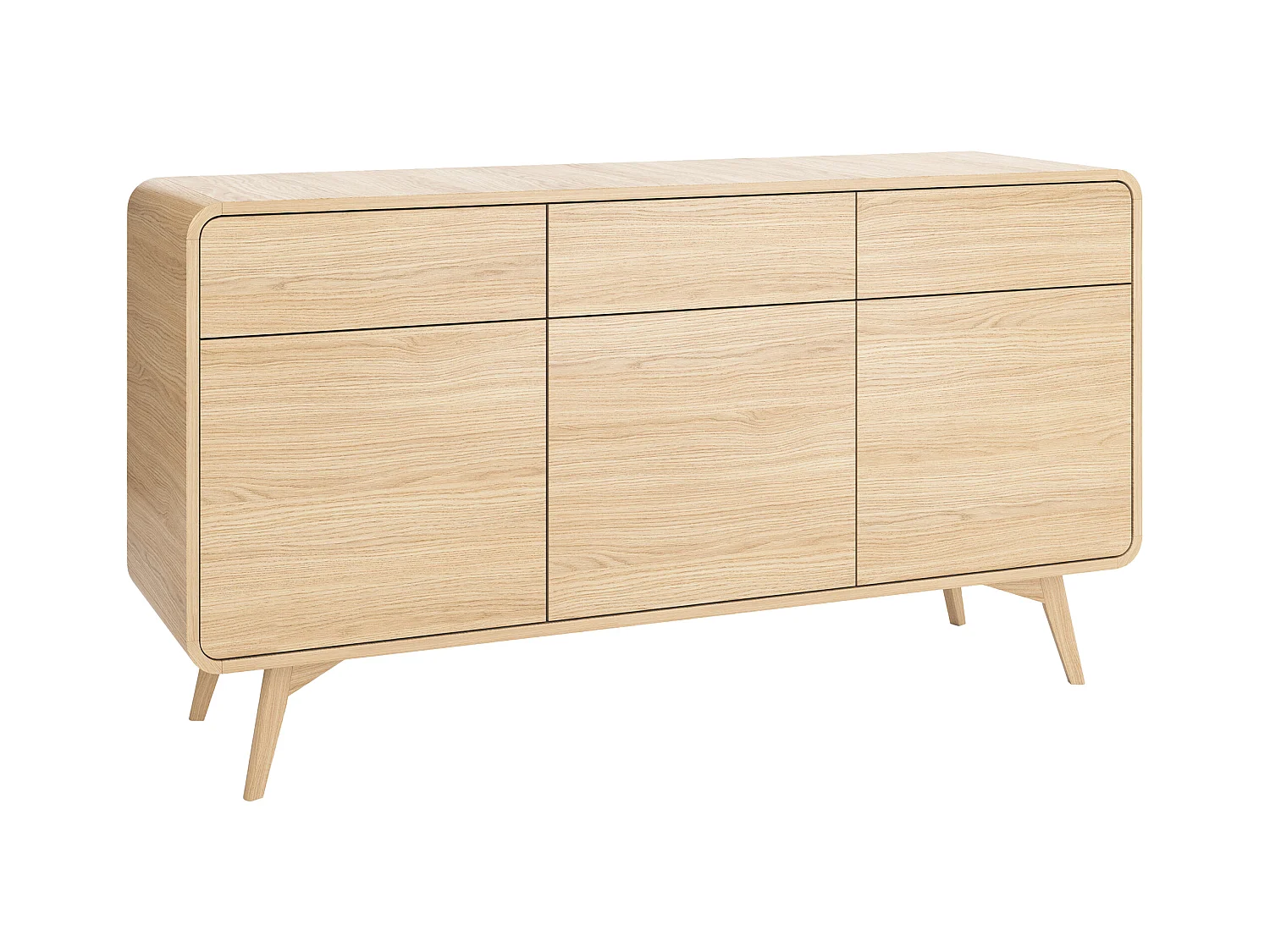 Buffet avec 3 portes et 3 tiroirs - Naturel - JALEMO