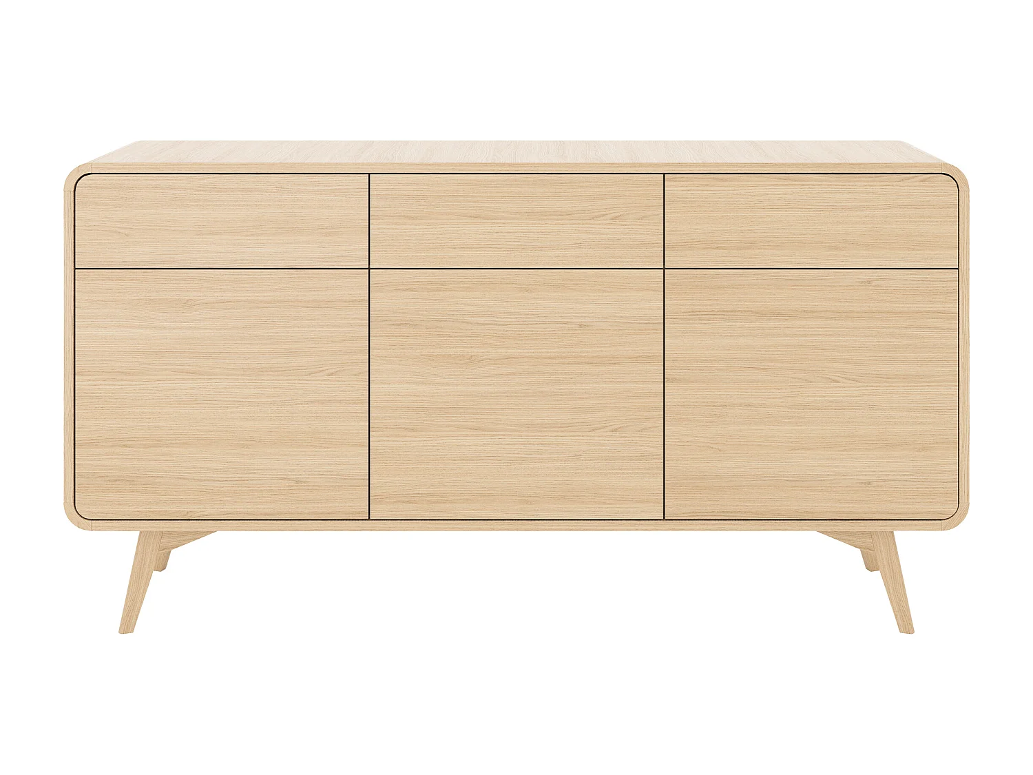 Buffet avec 3 portes et 3 tiroirs - Naturel - JALEMO