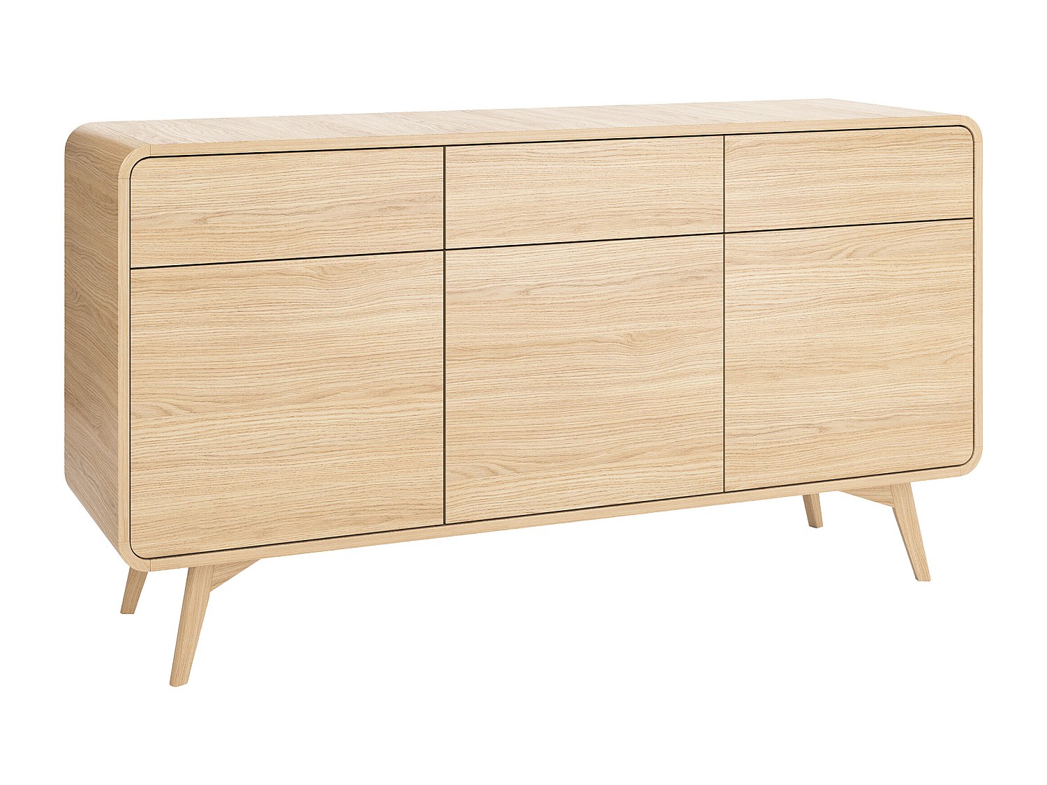 Sideboard mit 3 Türen & 3 Schubladen - Holzfarben - JALEMO günstig online kaufen