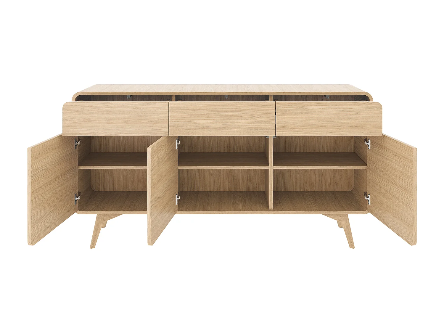 Buffet avec 3 portes et 3 tiroirs - Naturel - JALEMO