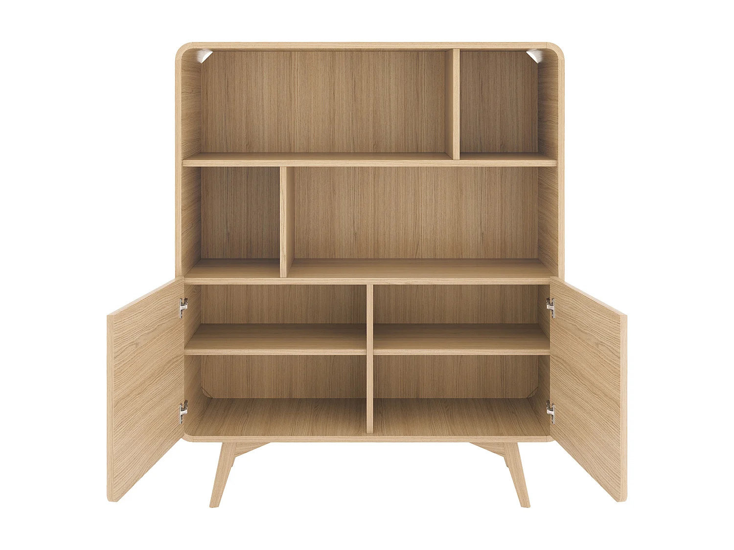 Bibliothèque avec 2 portes et 4 niches - Naturel - JALEMO