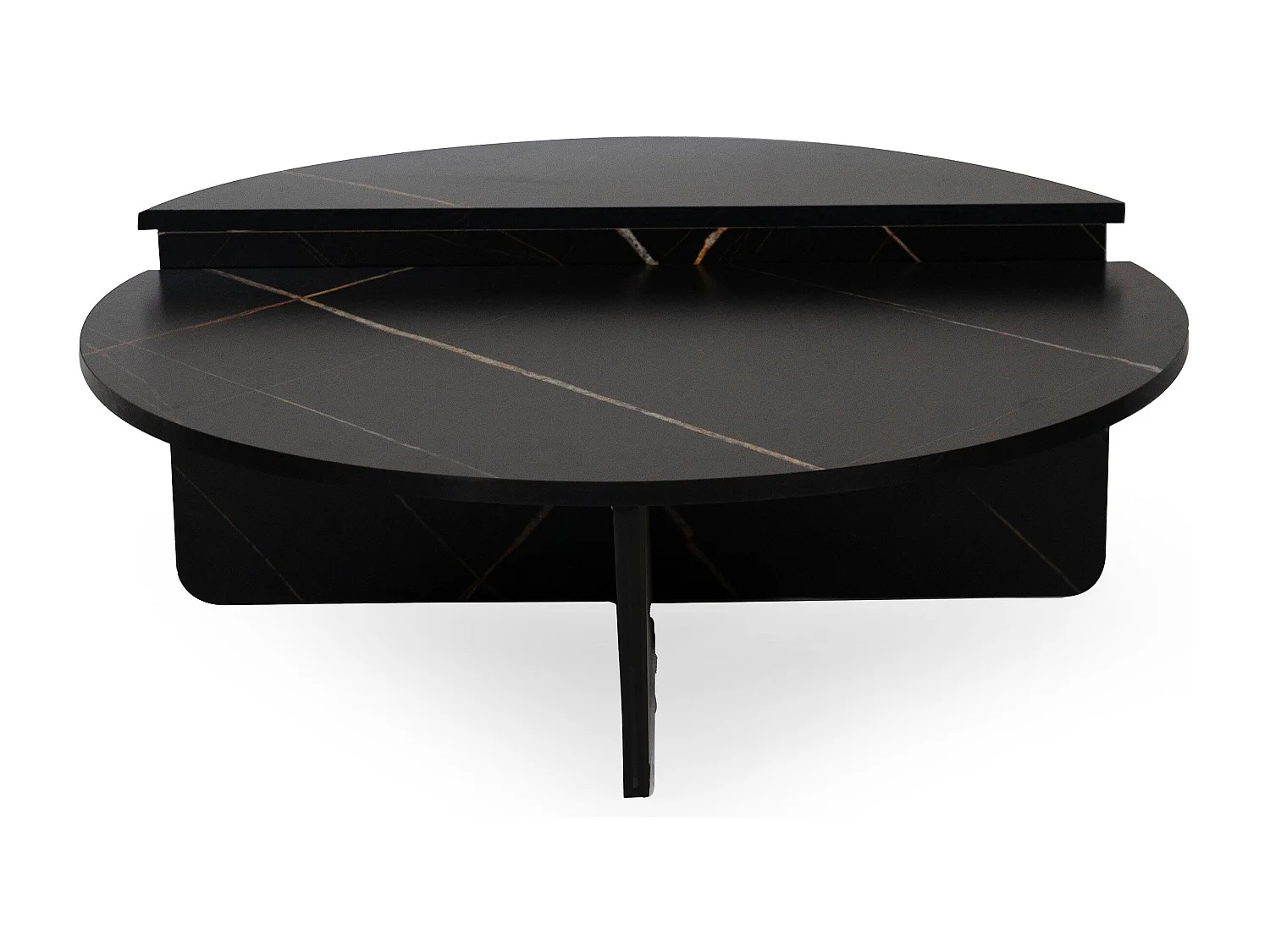 Set de 2 tables basses design Glowik Effet marbre noir