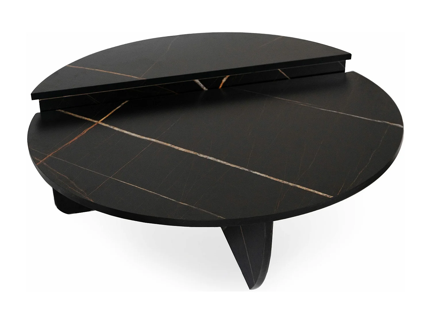 Set de 2 tables basses design Glowik Effet marbre noir