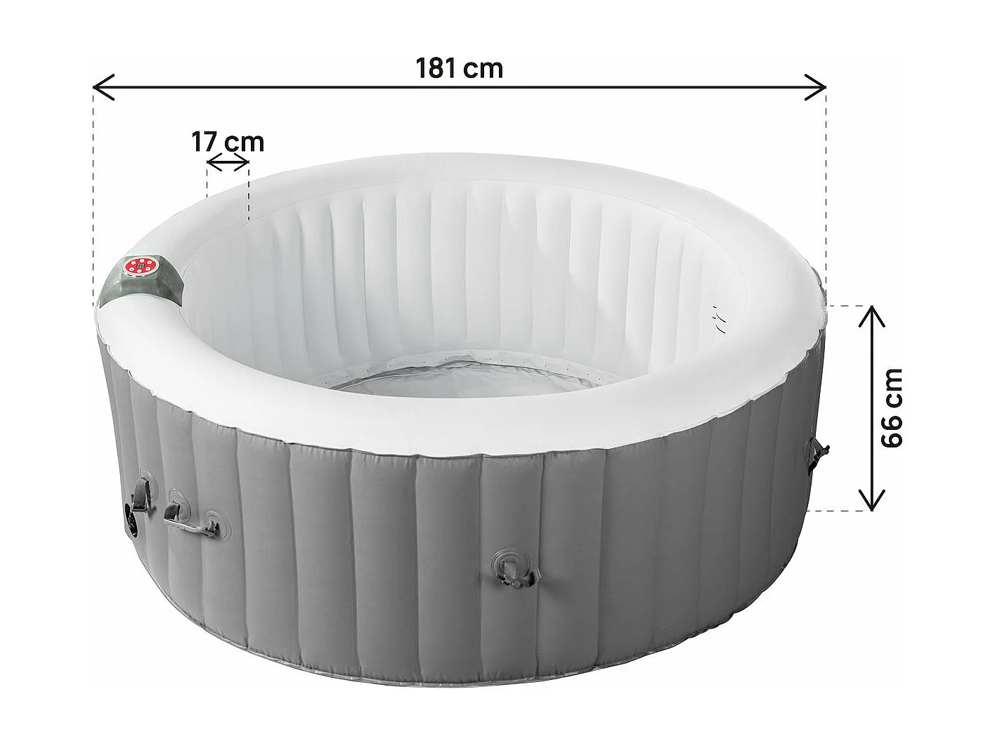 Aufblasbarer Whirlpool aus PVC "Rio" - 4 Personen - Weiß / Grau