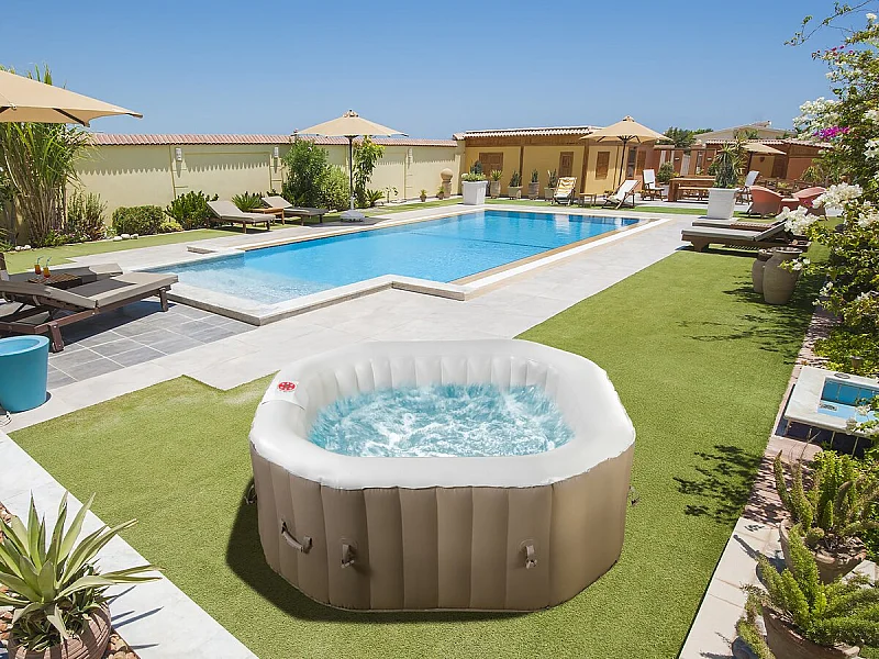 Spa gonfiabile ottagonale in PVC "Los Angeles" - 4 posti - Beige