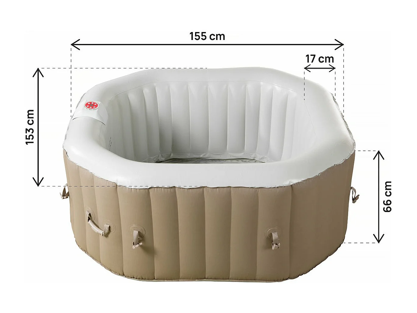 Spa gonfiabile ottagonale in PVC "Los Angeles" - 4 posti - Beige