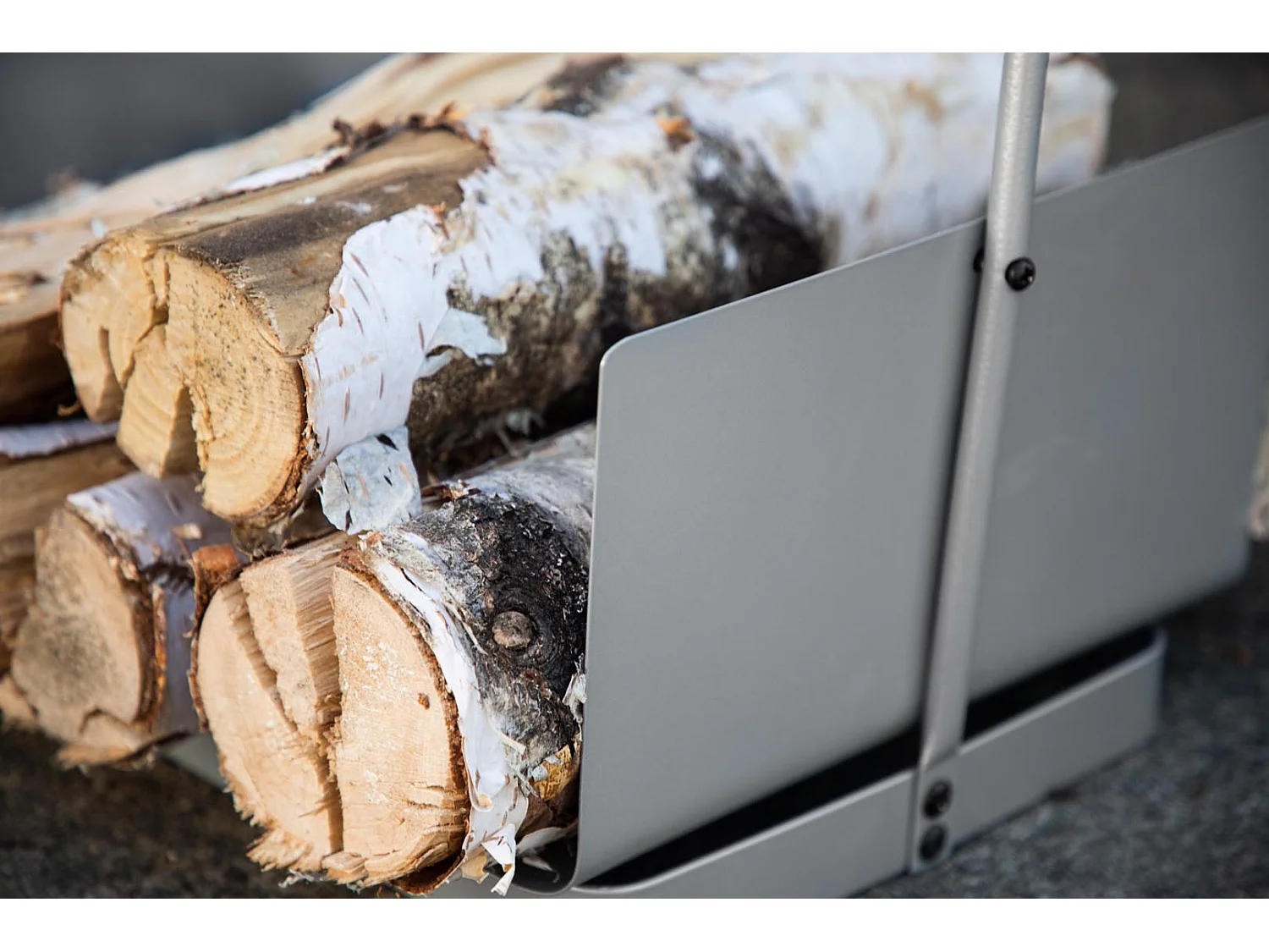 Range-Bûches en Métal "Godoma" 49cm Argent