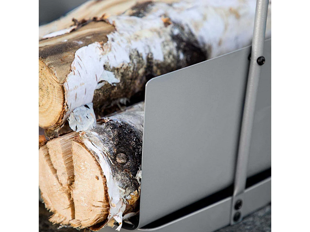 Range-Bûches en Métal "Godoma" 49cm Argent