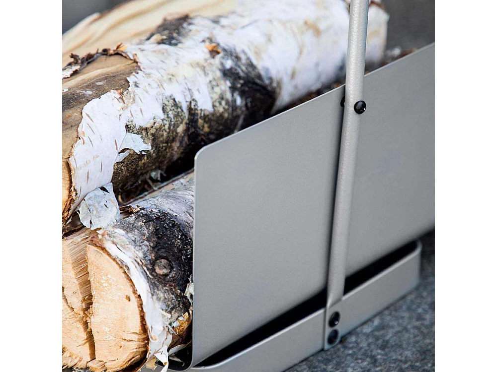 Range-Bûches en Métal "Godoma" 49cm Argent