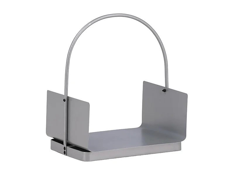 Range-Bûches en Métal "Godoma" 49cm Argent