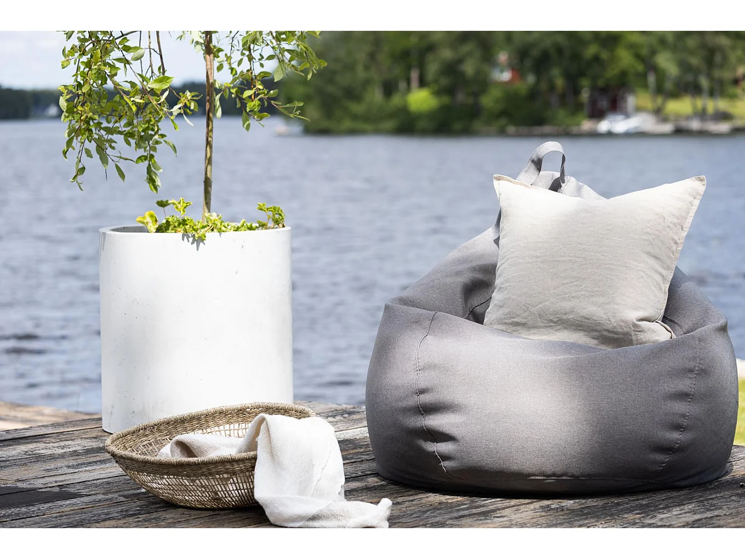 Pouf de Jardin "Bago" 110cm Beige