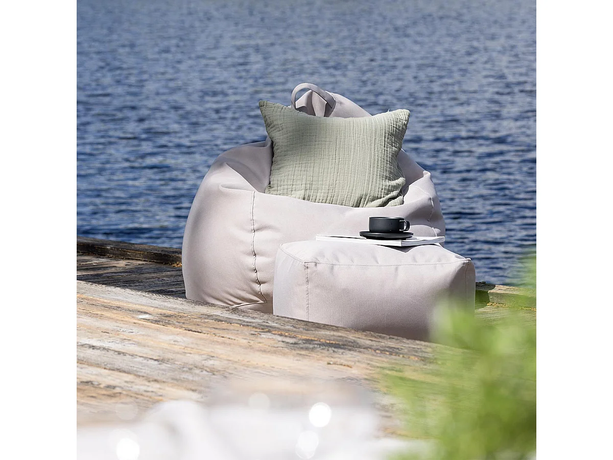 Pouf de Jardin "Bago" 110cm Beige