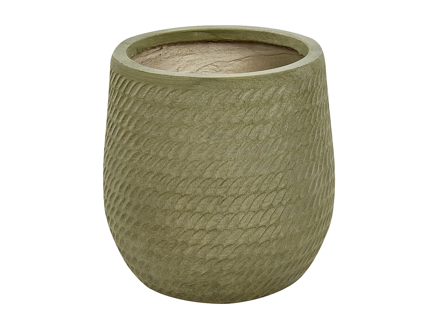 Cache-pot LIVADIA Pierre 27 cm Vert olive