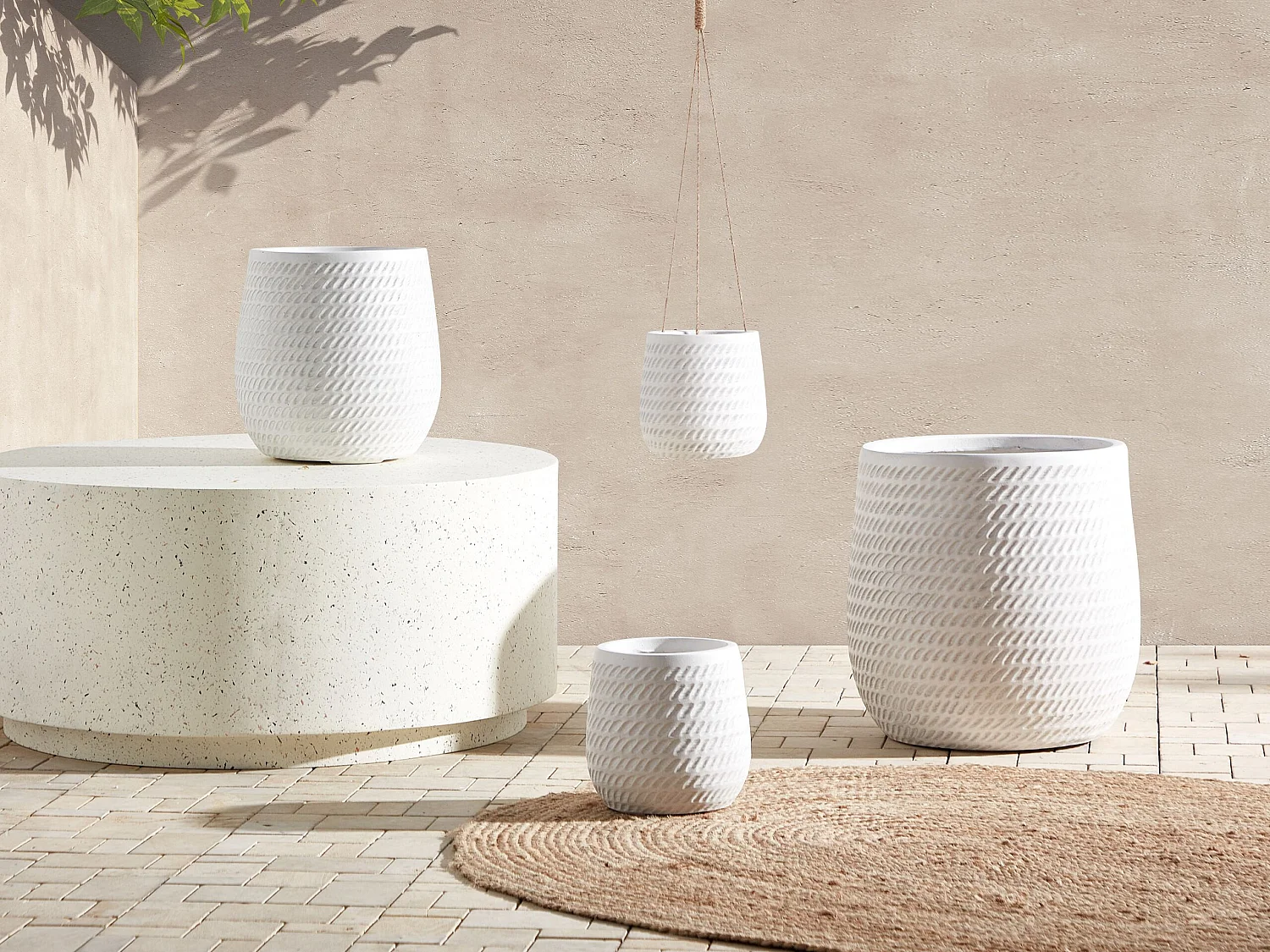 Cache-pot LIVADIA 19 cm Blanc cassé