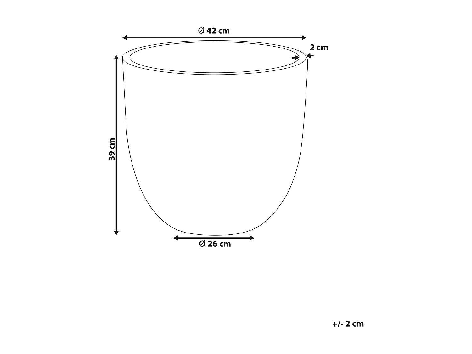 Cache-pot FRAXINUS 42 cm Gris graphite