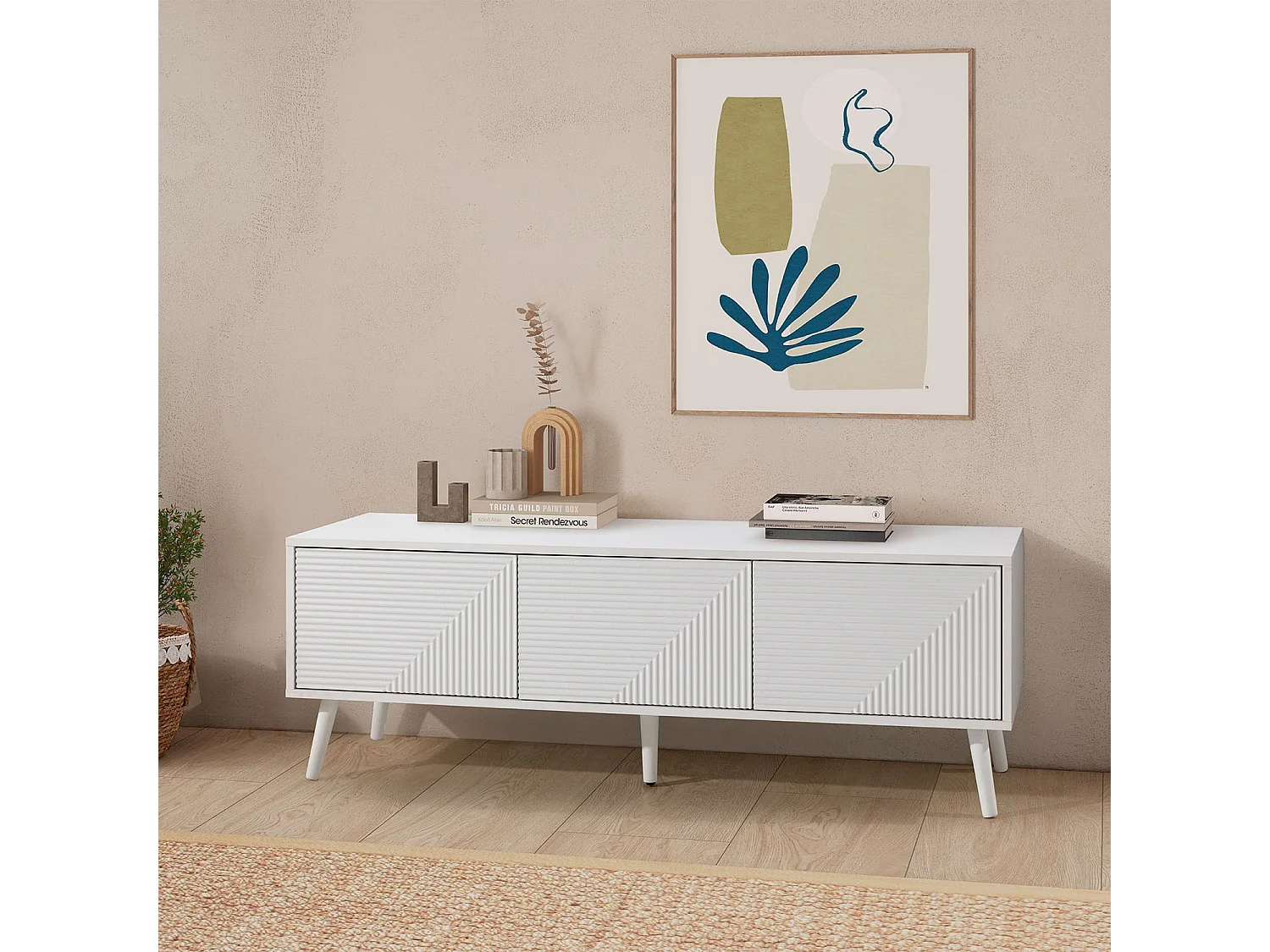 TV-Schrank Telmo 3 türen Weiß 130 cm