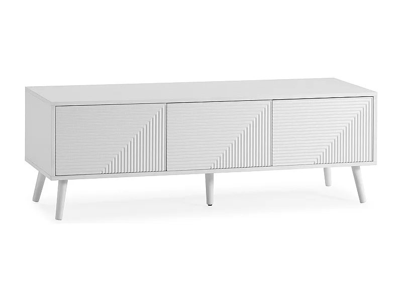 Meuble Tv Telmo 3 portes couleur Blanc 130 cm