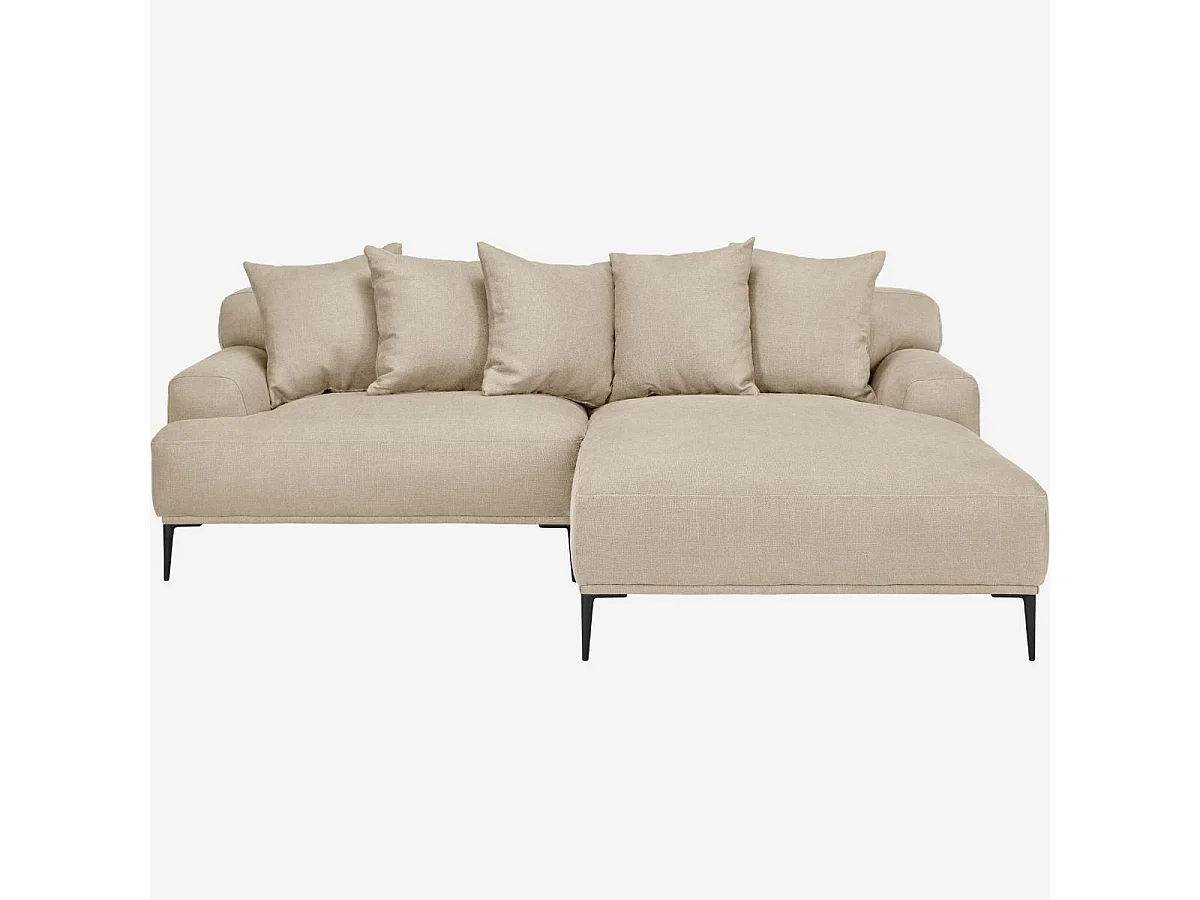 Habitat - Canapé d'angle droit en coton et lin garni de plumes - Beige - Ottone II