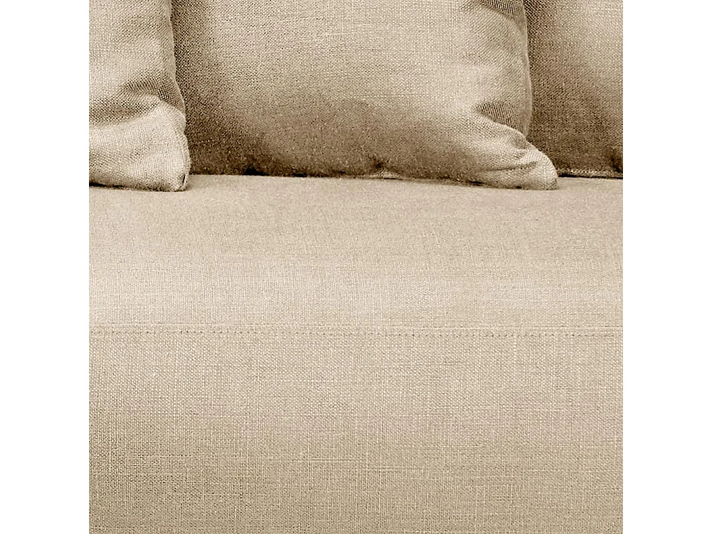 Habitat - Canapé d'angle droit en coton et lin garni de plumes - Beige - Ottone II