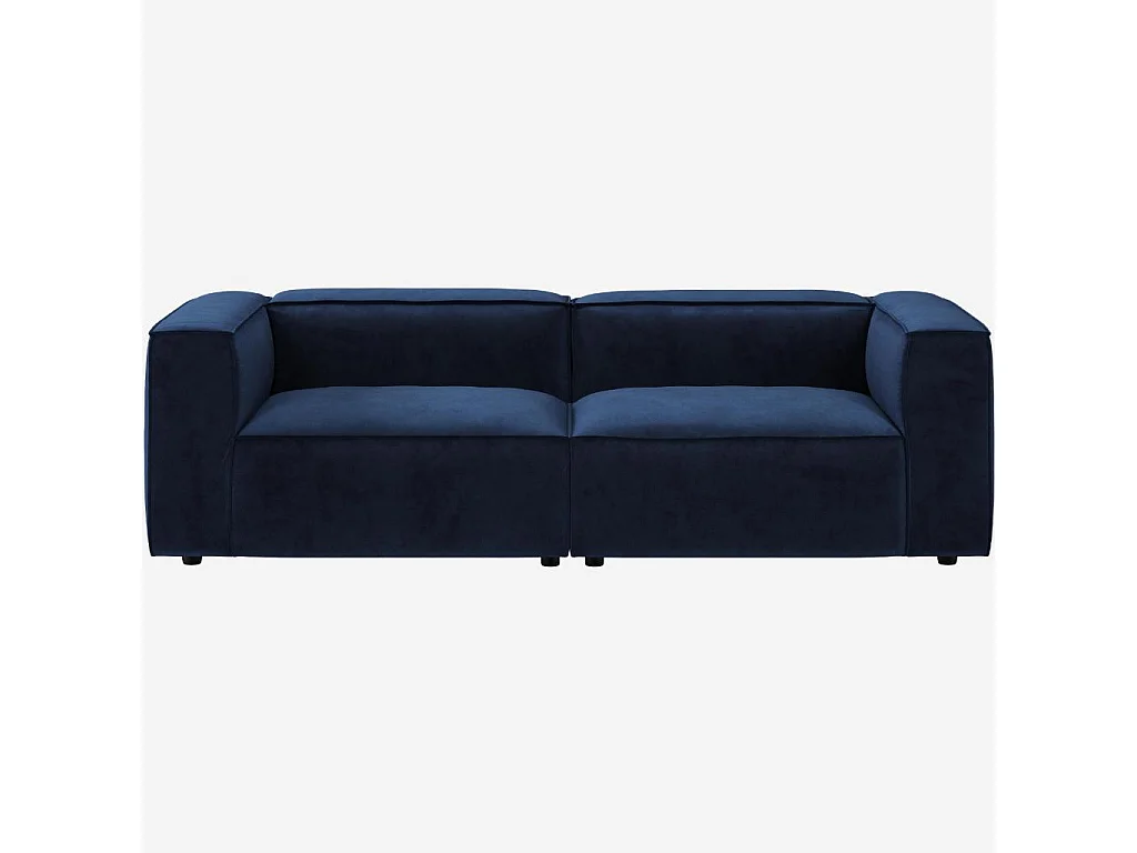 Habitat - Canapé 3 places en velours - Bleu marine - Kuti